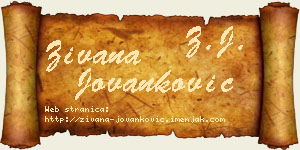 Živana Jovanković vizit kartica